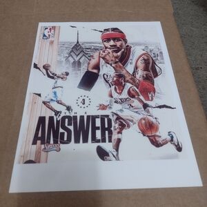 ALLEN IVERSON PHILADELPHIA 76ERS NBA  COLOR ART 8.5x11 ULTRA GLOSSY POSTER NEW!